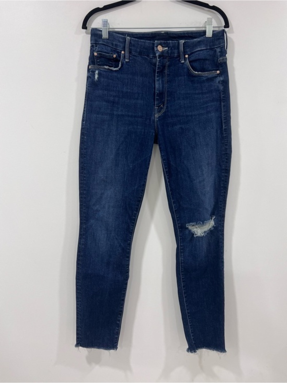 Mother High Waisted Looker Ankle Fray Jeans
